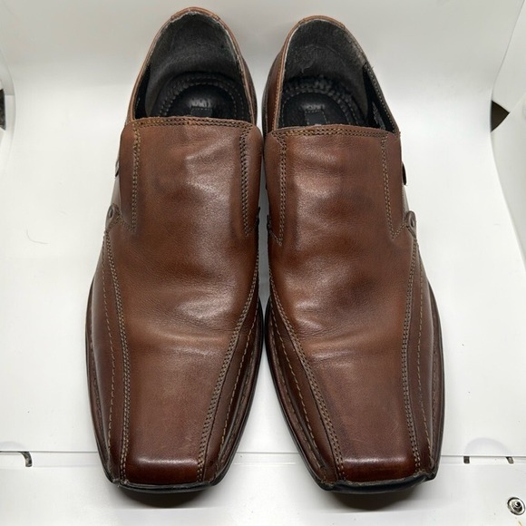 Alfani Other - Alfani Men Leather Shoes Slip Ons Loafers 10.5 Brown Casual